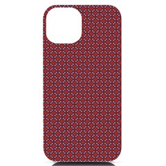 Brown Red Dot Pattern Iphone 14 Black Uv Print Case by ytdream