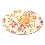 Peony Flower Pattern Background Oval Magnet Front