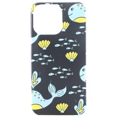 Whale Cartoon Whale Seamless Cartoon Character Animals Leaf Iphone 15 Pro Max Black Uv Print Pc Hardshell Case by Grandong