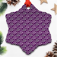 Violet White Pattern Ornament (snowflake) by ytdream