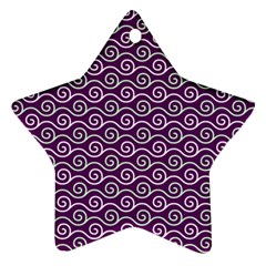 Violet White Pattern Star Ornament (two Sides) by ytdream