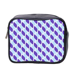 White Blue Pattern Mini Toiletries Bag (two Sides) by ytdream