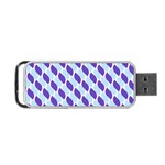 White Blue Pattern Portable USB Flash (One Side) Front