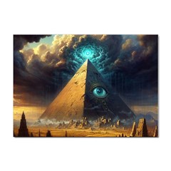 Mystic Blue Pyramid Art Sticker A4 (100 Pack) by ExtraAwesomeSauce