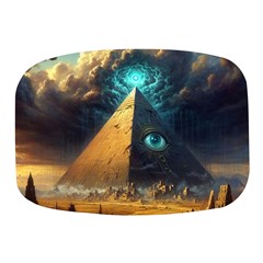 Mystic Blue Pyramid Art Mini Square Pill Box by ExtraAwesomeSauce