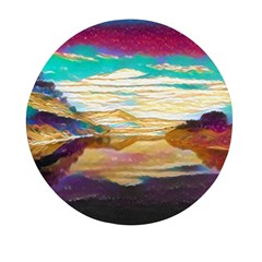 Vibrant Sunset Over Serene Lake Mini Round Pill Box (pack Of 3) by ExtraAwesomeSauce