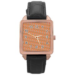 Diamond Dollar Sign Pattern Rose Gold Leather Watch  by ExtraAwesomeSauce