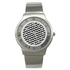 Stylish Coffee Cup Pattern Stainless Steel Watch by ExtraAwesomeSauce