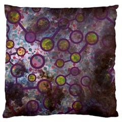 Abstract Molecular Space Art Large Premium Plush Fleece Cushion Case (two Sides) by ExtraAwesomeSauce