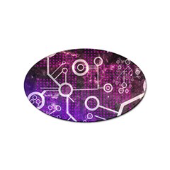 Cosmic Network Geometric Art Sticker (oval) by ExtraAwesomeSauce