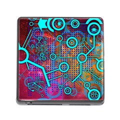 Abstract Tech Galaxy Design Memory Card Reader (square 5 Slot) by ExtraGoodSauce