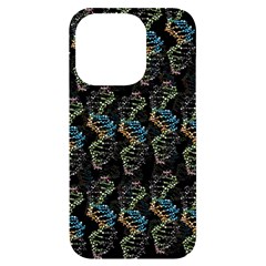 Multicolored Dna Strand Art Iphone 14 Pro Black Uv Print Case by ExtraGoodSauce