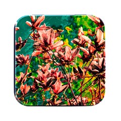 Abstract Floral Artwork Square Metal Box (black) by ExtraAwesomeSauce