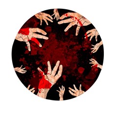 Horror Themed Bloody Hands Mini Round Pill Box (pack Of 3) by ExtraAwesomeSauce