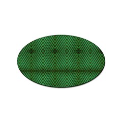 Green Diamond Grid Pattern Sticker Oval (10 Pack) by ExtraAwesomeSauce