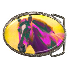 Vibrant Abstract Equine Art Belt Buckles by ExtraAwesomeSauce