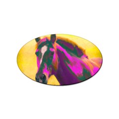 Vibrant Abstract Equine Art Sticker Oval (10 Pack) by ExtraAwesomeSauce