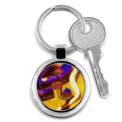 Vibrant Forked-tongue Snake Art Key Chain (round) by ExtraAwesomeSauce