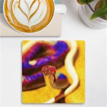 Vibrant Forked-Tongue Snake Art UV Print Square Tile Coaster  Front