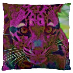 Pink And Purple Leopard Standard Premium Plush Fleece Cushion Case (one Side) by ExtraAwesomeSauce