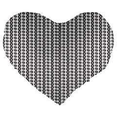 A Black And White Background With A Lot Of Dots Large 19  Premium Heart Shape Cushions by catchydesignhill