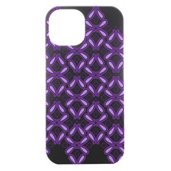 Purple, Textile, Organism, Violet, Art, Font, Magenta, Symmetry, Circle, Pattern Iphone 15 Plus Black Uv Print Pc Hardshell Case by catchydesignhill