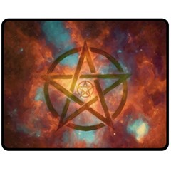 Enchanted Nebula Pentagram Art Fleece Blanket (medium) by ExtraGoodSauce