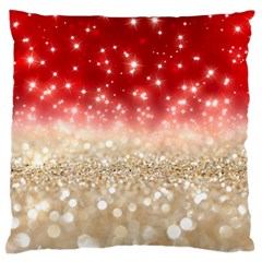 Abstract, Christmas, Glittery, Gold, Red Standard Premium Plush Fleece Cushion Case (one Side) by kyorashop23