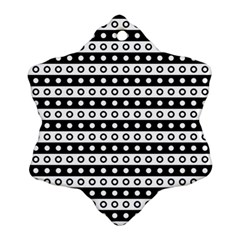 Black And White Circles Pattern Snowflake Ornament (two Sides) by ytdream