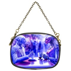 Cyborgs Couple Eating Drinks At Street Coffee (ai) Chain Purse (one Side) by dflcprintsclothing