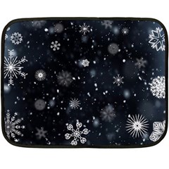 Snowflakes Snow Snowfall Snowing Two Sides Fleece Blanket (mini) by Apenda