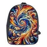 Colorful Motion Abstract Art School Bag (XL) Front