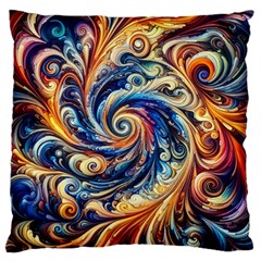 Colorful Motion Abstract Art Large Premium Plush Fleece Cushion Case (two Sides) by ExtraAwesomeSauce