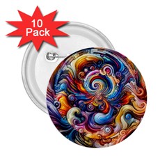 Dynamic Color Vortex 2 25  Buttons (10 Pack)  by ExtraAwesomeSauce