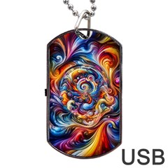 Dynamic Color Vortex Dog Tag Usb Flash (two Sides) by ExtraAwesomeSauce