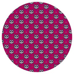 Calavera Cat Art Pattern Round Trivet by ExtraAwesomeSauce