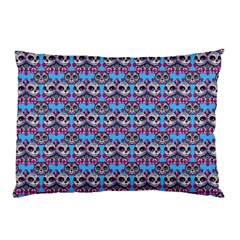 Colorful Sugar Skull Cat Pattern Pillow Case (two Sides) by ExtraAwesomeSauce