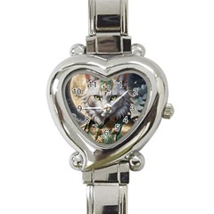 Epic Armored Cat Warrior Heart Italian Charm Watch by ExtraAwesomeSauce