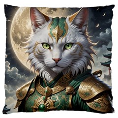 Epic Armored Cat Warrior Standard Premium Plush Fleece Cushion Case (one Side) by ExtraAwesomeSauce