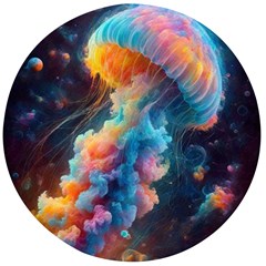 Cosmic Jellyfish Artwork Wooden Bottle Opener (round) by ExtraAwesomeSauce