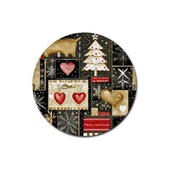 Christmas Reindeer Rubber Coaster (round) by Posterlux