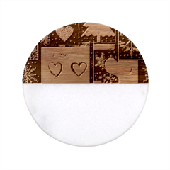 Christmas Reindeer Classic Marble Wood Coaster (round)  by Posterlux