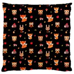 Cool Woodland Animal, Koteto, Scandinavian, Acorn Large Premium Plush Fleece Cushion Case (One Side) Front