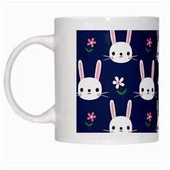 Cute Bunny Pattern, Easter, Koteto White Mug by kyorashop23