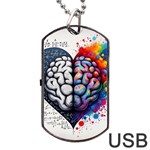 Brain Heart Math Dog Tag USB Flash (Two Sides) Front