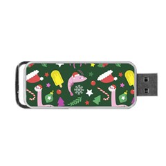 Dinosaur Colorful Funny Christmas Pattern Portable Usb Flash (one Side) by Ket1n9