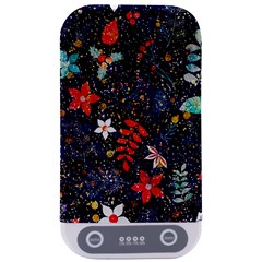 Festive Floral Pattern Christmas Blue Floral Flower Foliage Leaves Pattern Red Snow Winter Sterilizers by Maspions