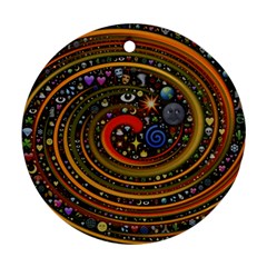 Swirl Vortex Emoji Cyclone Motion Art Ornament (round) by Paksenen