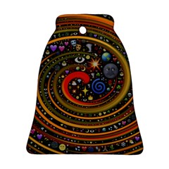 Swirl Vortex Emoji Cyclone Motion Art Ornament (bell) by Paksenen