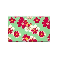 Retro 1960s Flowers Pattern Sticker Rectangular (100 Pack) by violetheavensky